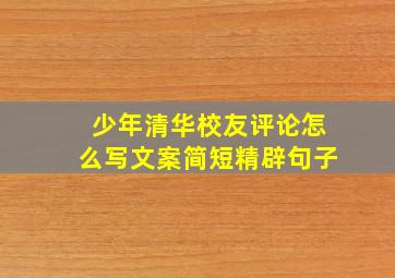 少年清华校友评论怎么写文案简短精辟句子