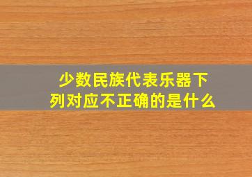 少数民族代表乐器下列对应不正确的是什么