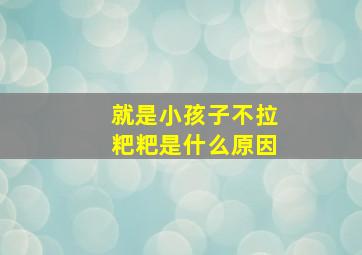 就是小孩子不拉粑粑是什么原因