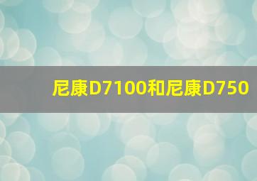 尼康D7100和尼康D750