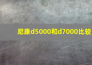 尼康d5000和d7000比较