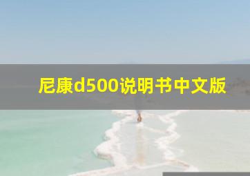 尼康d500说明书中文版