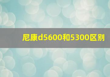 尼康d5600和5300区别