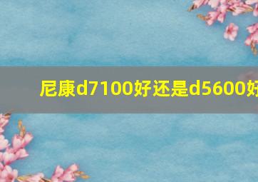 尼康d7100好还是d5600好