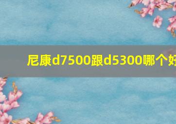 尼康d7500跟d5300哪个好