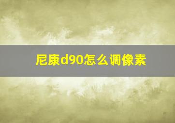 尼康d90怎么调像素