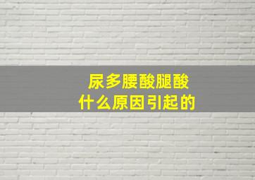 尿多腰酸腿酸什么原因引起的