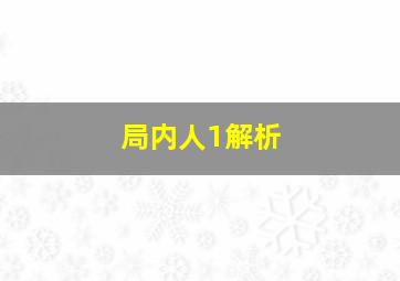 局内人1解析