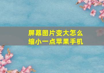 屏幕图片变大怎么缩小一点苹果手机