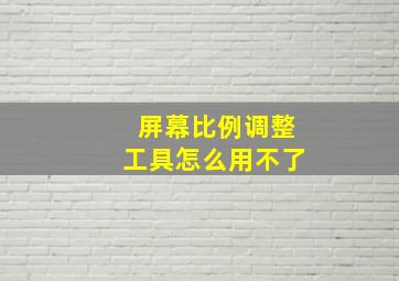 屏幕比例调整工具怎么用不了