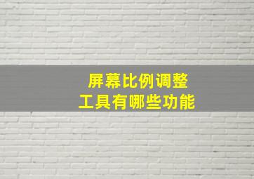 屏幕比例调整工具有哪些功能