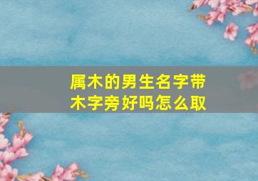 属木的男生名字带木字旁好吗怎么取