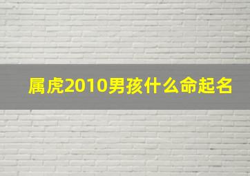 属虎2010男孩什么命起名