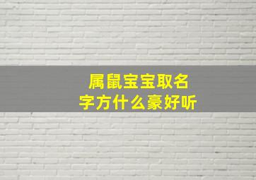 属鼠宝宝取名字方什么豪好听