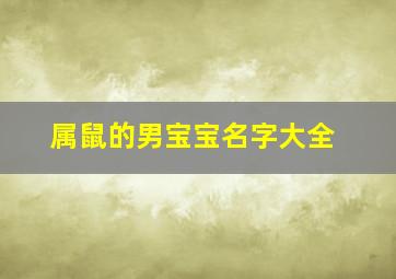 属鼠的男宝宝名字大全