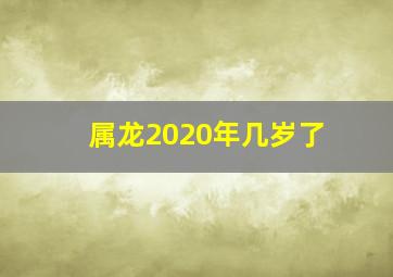 属龙2020年几岁了