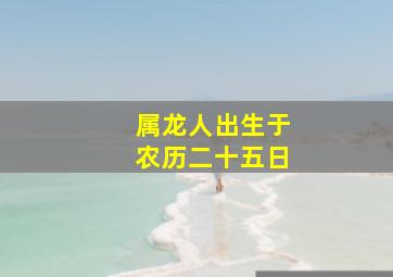 属龙人出生于农历二十五日