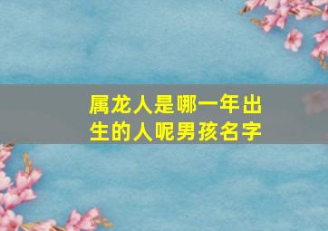 属龙人是哪一年出生的人呢男孩名字