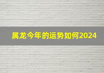 属龙今年的运势如何2024