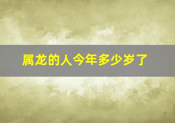 属龙的人今年多少岁了