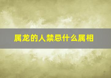 属龙的人禁忌什么属相