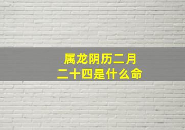 属龙阴历二月二十四是什么命