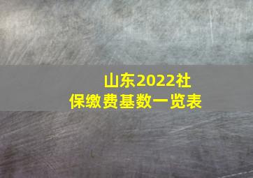 山东2022社保缴费基数一览表