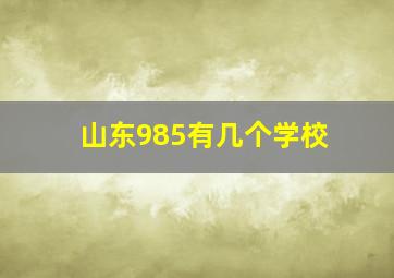 山东985有几个学校