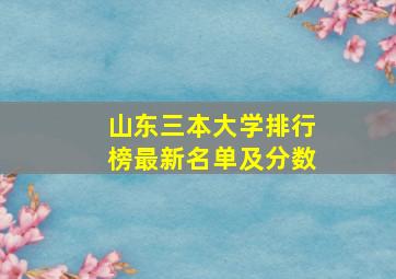 山东三本大学排行榜最新名单及分数