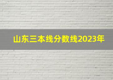 山东三本线分数线2023年