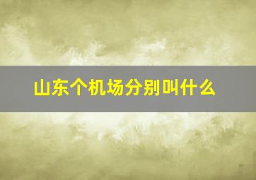 山东个机场分别叫什么