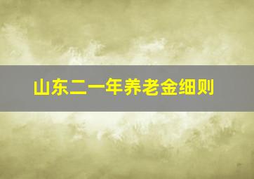 山东二一年养老金细则