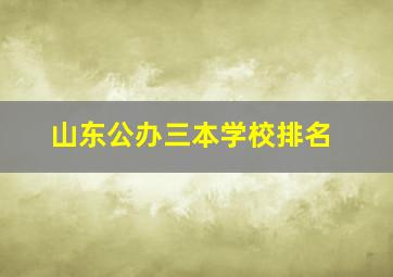 山东公办三本学校排名