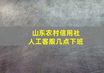 山东农村信用社人工客服几点下班