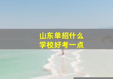 山东单招什么学校好考一点