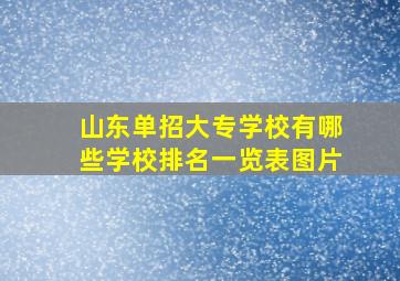 山东单招大专学校有哪些学校排名一览表图片