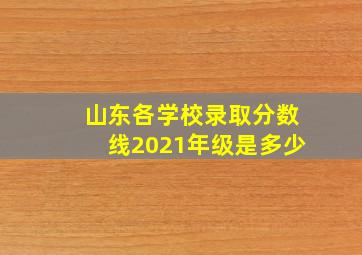 山东各学校录取分数线2021年级是多少