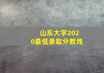 山东大学2020最低录取分数线