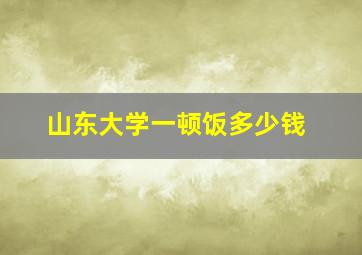 山东大学一顿饭多少钱