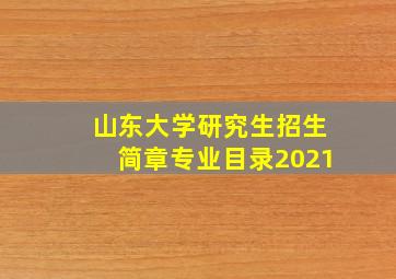 山东大学研究生招生简章专业目录2021