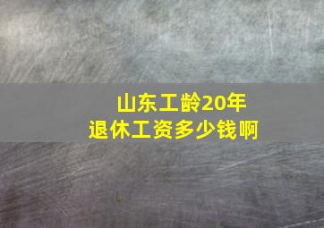 山东工龄20年退休工资多少钱啊