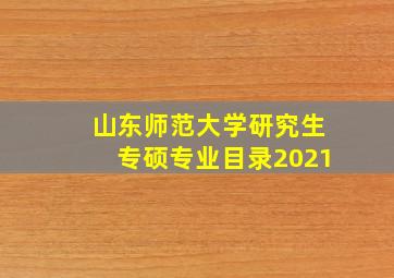 山东师范大学研究生专硕专业目录2021