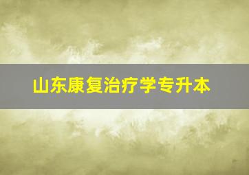 山东康复治疗学专升本