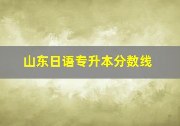 山东日语专升本分数线