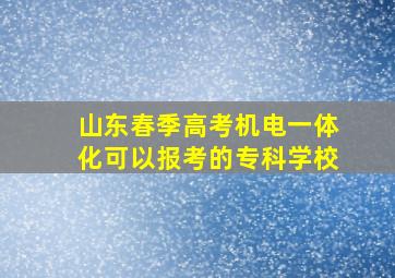 山东春季高考机电一体化可以报考的专科学校