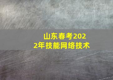 山东春考2022年技能网络技术