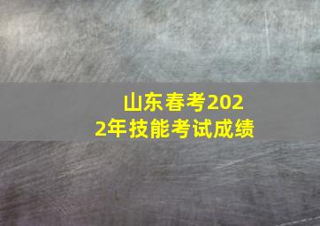 山东春考2022年技能考试成绩