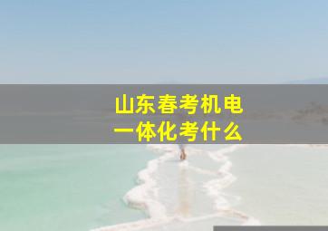 山东春考机电一体化考什么