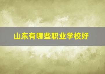 山东有哪些职业学校好