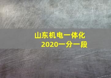 山东机电一体化2020一分一段